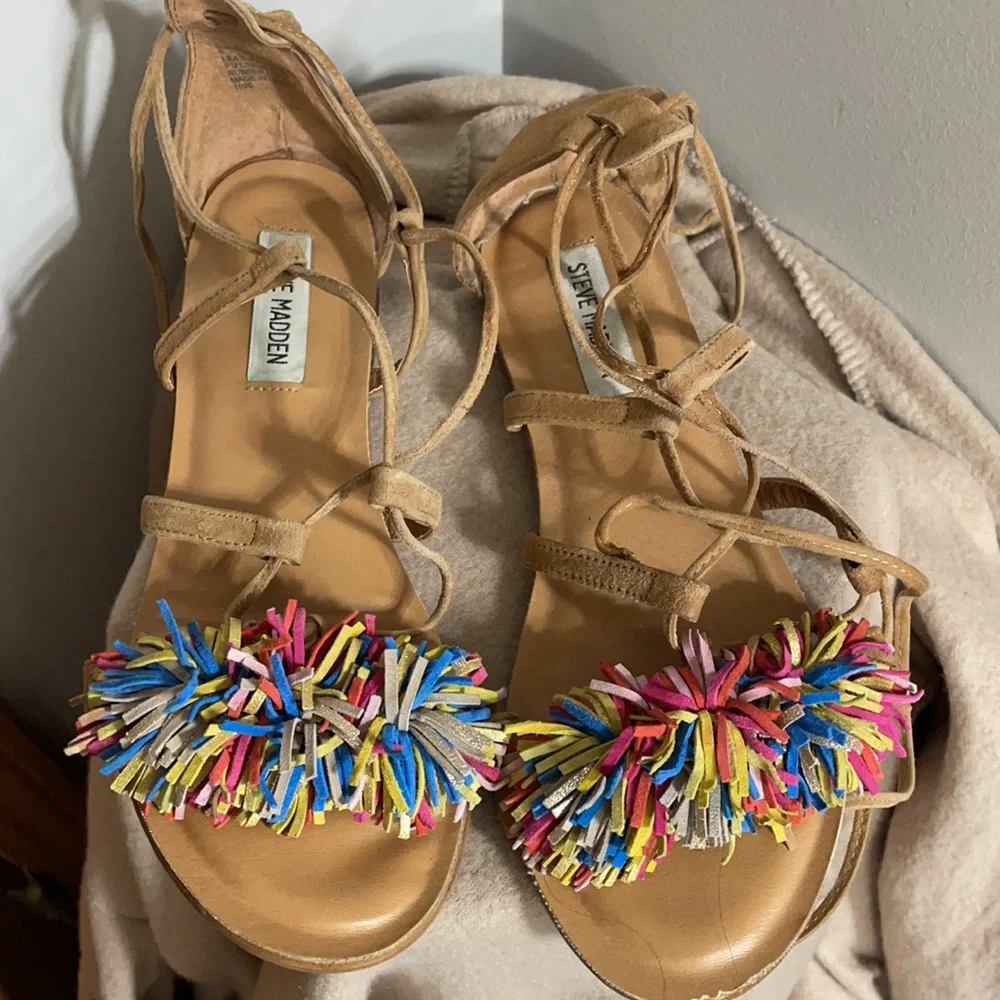 Steve Madden “Swizzle” ankle wrap sandals